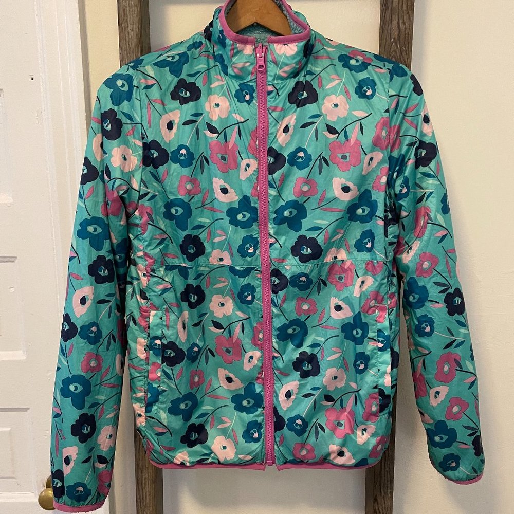 Lands End Girls Reversible Fleece Jacket Large (14-16)